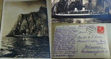 AK 1926: M.S. 'Monte Sarmiento' am Nordkap, Poststempel aus Svolvær (Norwegen)