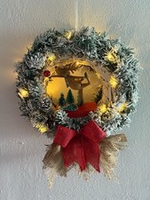 ?Türkranz Weihnachten LED Rentier Schnee Tanne Zapfen Schleife Deko Handarbeit