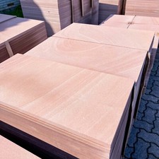 15m2 edle Natursteinplatten 60x30x2cm Sandstein Rot Hofplatten Terrassenplatten