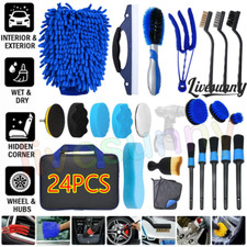 24tlg Auto Reinigungsset,Felgenbürste pflege Detailing Pinsel Felgenbürste Wasch