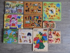 Konvolut aus 10 x Holzpuzzle /