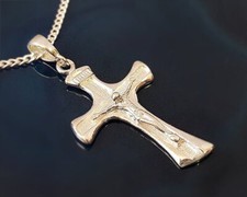 Kreuz Anhänger Silber 925 echt Sterlingsilber Kreuz Kette 50 -55 cm massiv su102