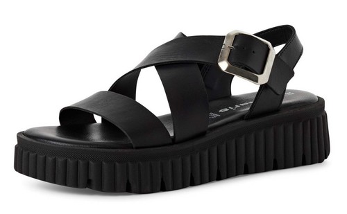 Tamaris sandale schwarz - tamaris, leder