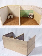 Museale Puppenstube / Puppenzimmer / Puppenhaus m. Möbeln Wandtapete / Nr. 3