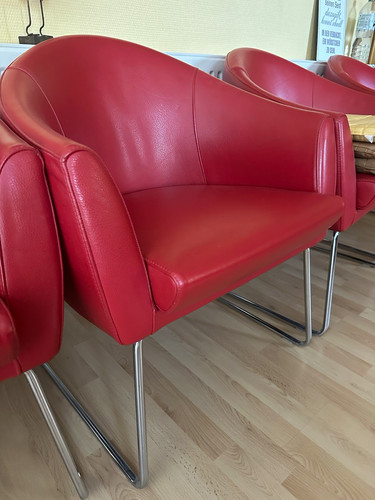 Roter leder sessel modern - leder,
