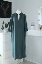 seidiges Midi KLEID Gr. M / L 40 42 dunkel grün Tannen seiden hm Look Kaftan