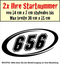 2 × Startnummer Zahlen
