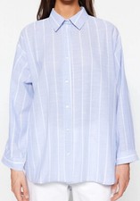 Damen Shirt hellblau weiß