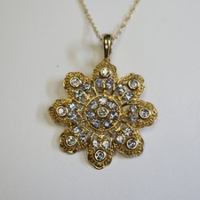 Prunkvoller Tansanit Kettenanhänger + Feine Kette beides 585 Gold 4,0/48 cm 7,1g