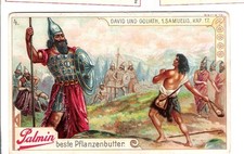 Palmin -älteres Kaufmannsbild - Biblische Geschichte - David und Goliat  - Foto