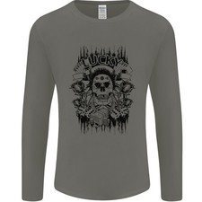 Lucky Dice Skull Motorrad Biker Motorrad Herren Langarm T-Shirt