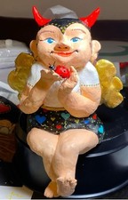 Skulptur Unikat fröhliches Teufelchen 20cm gross 