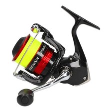 Shimano Sienna 2500 Spinnrolle mit gelber Schnur Frontbremsrolle mit Monoschnur