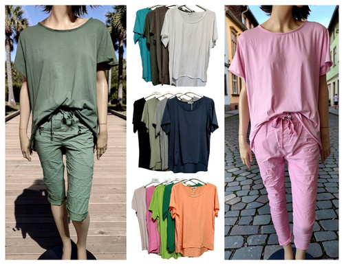 Damen kurzarm shirt vokuhila - kurzarm,