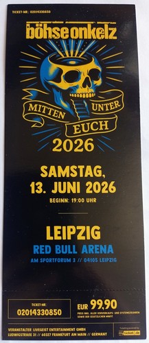 Böhse onkelz hardcover ticket - hardcover,