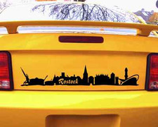Aufkleber Rostock Skyline