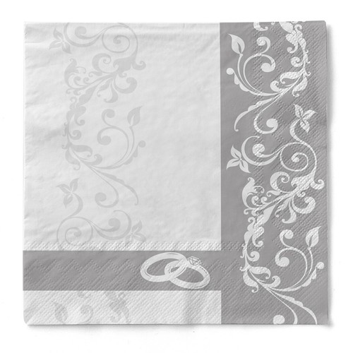 Serviette hochzeit silber - serviette,