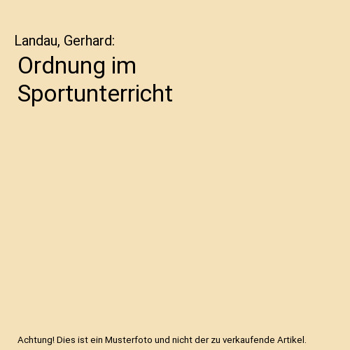 Ordnung sportunterricht - ordnung, im