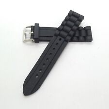 Uhren Armband Silikon Armband Schwarz 20mm Breit 19cm Lang Ersatz Armband 290097