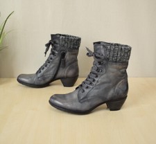 ! tolle Paul Barritt Echleder Stiefeletten Gr. 41 mit Schnürung und Strickbund