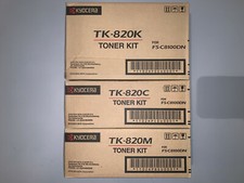3x Kyocera TK-820K / TK-820C / TK-820M Toner Kyocera FS-C8100DN Series