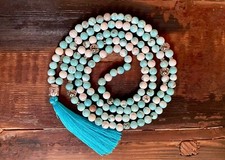 Mala Kette - Howlith & Buddha, Edelstahl - NEU - Buddha - Yoga - Schmuck - NEU!