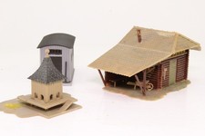 H0 Geräteschuppen Blockhütte Entenhaus fertig aufgebaut