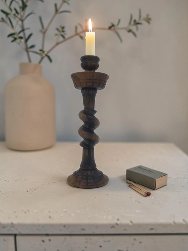 Olivenholz kerzenständer - olivenholz,