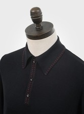 NEU Art Gallery Clothing Style Mod Strick Polo Shirt LEWIS schwarz