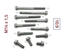 1 Stück Schraube mit Bund M14x200 (M14x1,5x200) 10.9 hochfest Zinklamelle