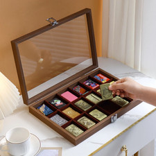 Vitrine mit Glasdeckel für 18