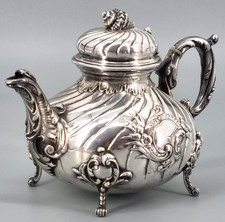 Seltene Gründerzeit Egoiste Tee Kanne 800er Silber Mini Teekanne Wilkens (25)