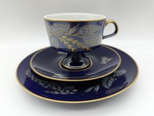 Fine China Lichte Made GDR Echt Kobalt Sammeltasse 3 teilig-DDR P17