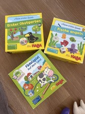 Spielesammlung Haba - Ab 2Jahren - Fische angeln, Obstgarten, Fädeln ✨