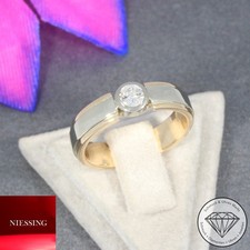 Wert 2100 € Niessing Bicolor Solitär Brillant Ring (ca. 0,24 carat) 585 14 Ka...