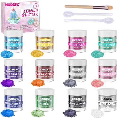 Essbares glitzer set farben - essbares,