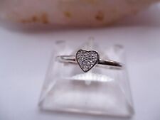 Zierlicher Damen Mädchen Ring Herz 925 Sterlingsilber Zirkonia klar Rg 57/17