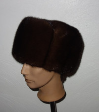 Luxus Nerz Pelz Mütze Fellmütze Winter Kappe Hut Schapka Formovka Saga Mink Hat