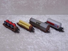 dqqcSf - 4 x Lima Design Güterwaggons - Modell Eisenbahn - Vintage