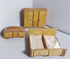 Alte Holzmöbel für die Puppenstube Schlafzimmer 50er Jahre