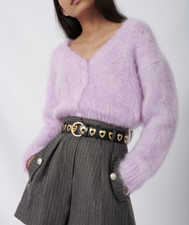 Maje Damen Strickjacke Flieder