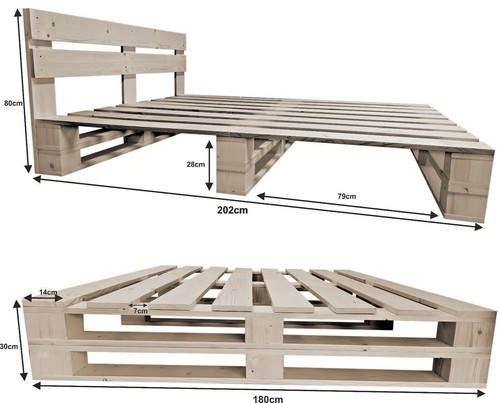 Palettenbett aus holz - palettenbett,