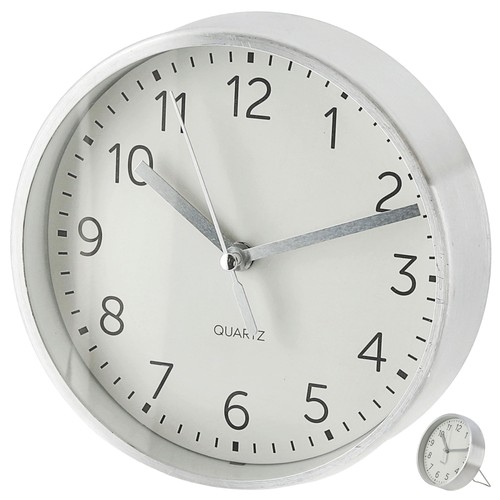 Wanduhr ø15 silber analog uhr - silber,