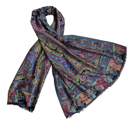 Elegant cashmere paisley scarf - paisley,