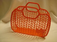 1x DDR Kinder Plaste Einkaufskorb in orange  VINTAGE OSTALGIE