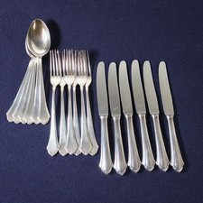 Essbesteck Silber 90 je 6 Löffel, Gabeln, Messer von Lutz & Weiss Dekor Mosel