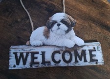 Holzschild, MDF- Dekoschild,  Motiv Hund  Shih Tzu