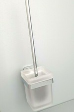 Nie wieder bohren Serie 3000 chrom Toiletten Bürstengarnitur eckig Glas satinier