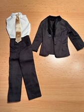 Barbie Ken Vintage Kleidung - Ken Anzug Stoff schwarz (K50)