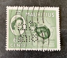 Mauritius 1954 - used perfin stamp Michel No. 253